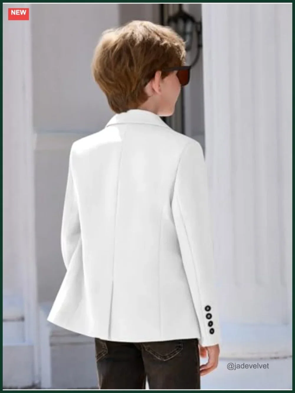 Boys Casual Two Button Sport Coat Blazer with Notched Lapel